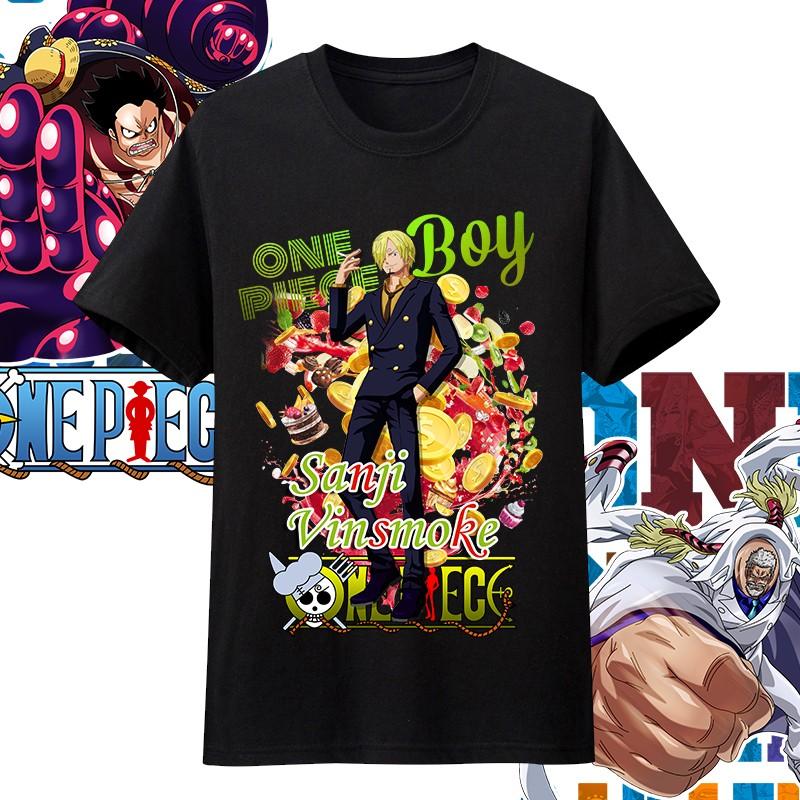 One Piece Anime Character Printing Oversized Cotton Tshirt Men and Women Comfortable Y2K Childrens Clothing Summer Trend Tees