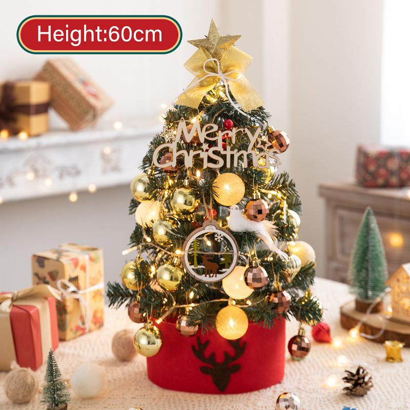 2022 New 45/60cm Merry Christmas Tree For Home Desktop Decoration Cristmas Ornament Xmas Navidad Gifts Led New Year Tree