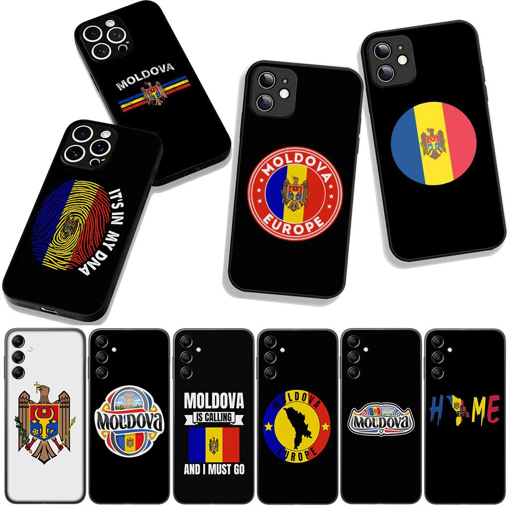 for Samsung Galaxy A25 A37 A57 A12 A14 A31 A41 A50 A51 A70 A71 A72 A21S A04 M15 Note 20 9 8 10 Case Republic of Moldova Flag