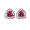 Jewelry Copper Bottom Gold-Plated Retro Simulation Red Corundum Fat Triangle Set Main 17 * 17-12 * 12