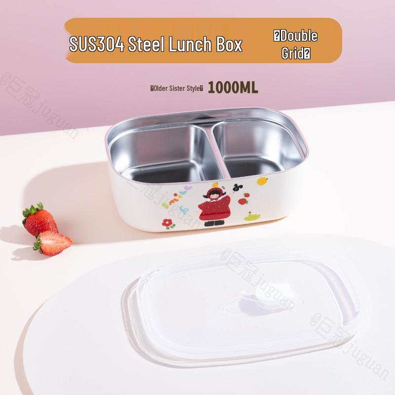 Microwaveable Stainless Steel Insulated Lunch Box with Compartments for Students and Office Workers