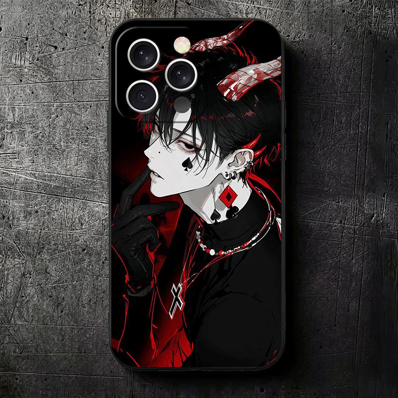 Devil Bad Boy Anime Style Soft Phone Case for iPhone 16 16E 17 Air 15 Pro Max 14 Plus 13 Mini 11 12 7 Black Cover Back Shell