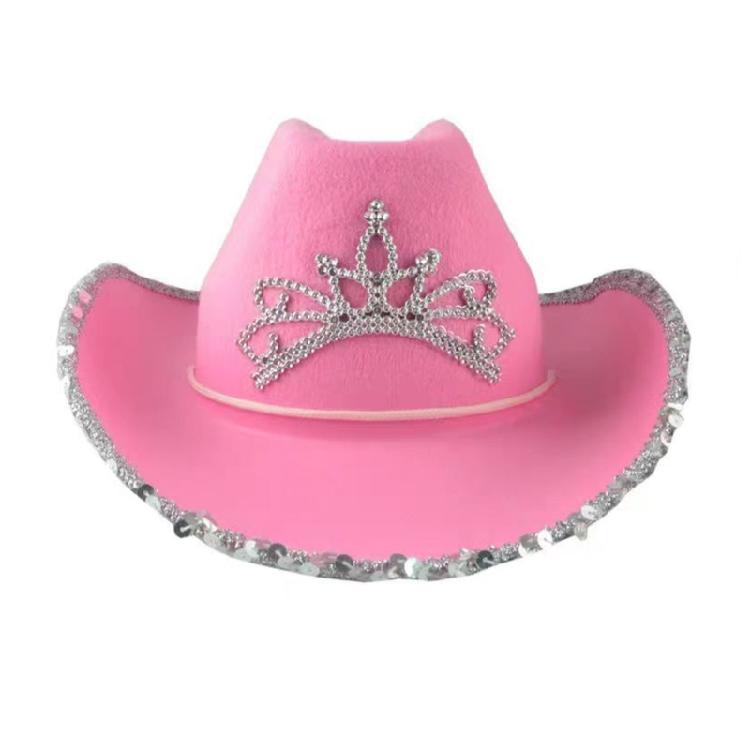 Blingbling Cowgirl Hat Scarf Sequined Brim Hat Scarf and Sunglasses Set