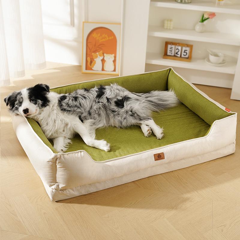 Dog Bed Autumn Winter Thickening Warmth Square Dog Sofa Beds Soft Removable Wave Sponge Pad Pet Dogs Accessories