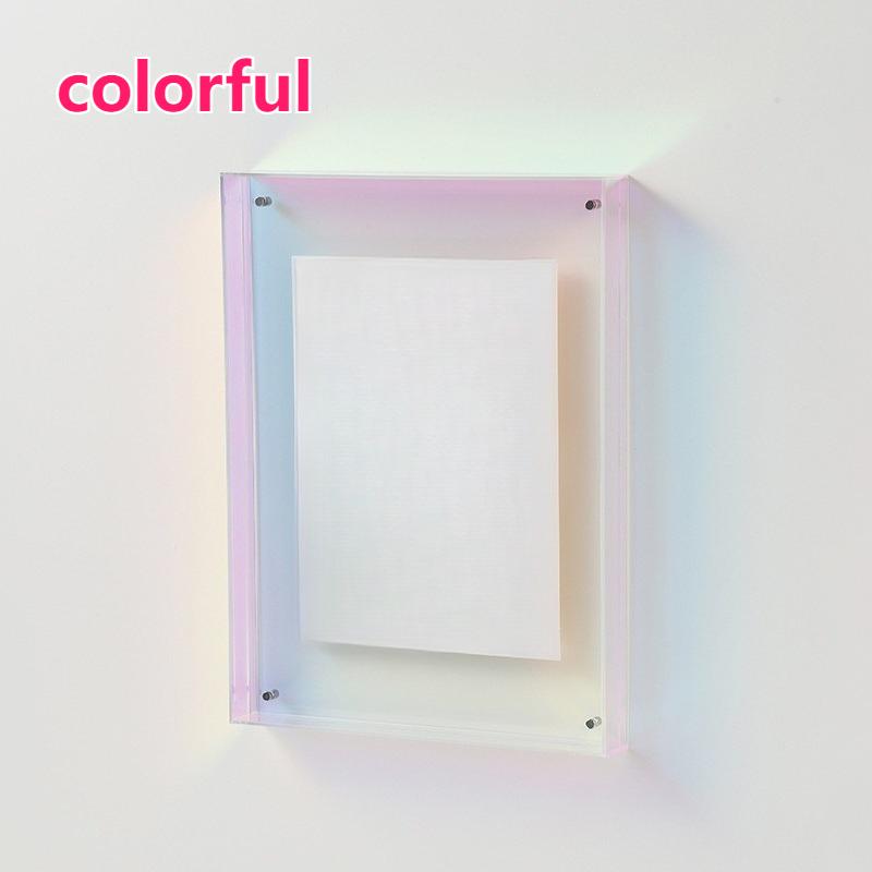 Colorful Acrylic Photo Frame Table Wall Hanging Ins Transparent Acrylic Picture Frame Poster Display Stand Home Ornaments Decor