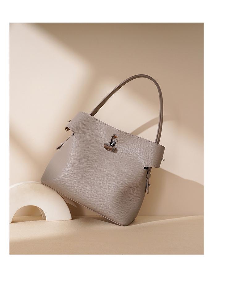 Bamboo Joint Design Large Capacity Handbag: Advanced Korean-Style Crossbody Bucket Bag 2025