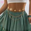 HY Multi-Layer Large Sunflower Waist Chain for Women Sexy Lady Summer Wear Body Chain Fashion Jewelry Accessories Gifts