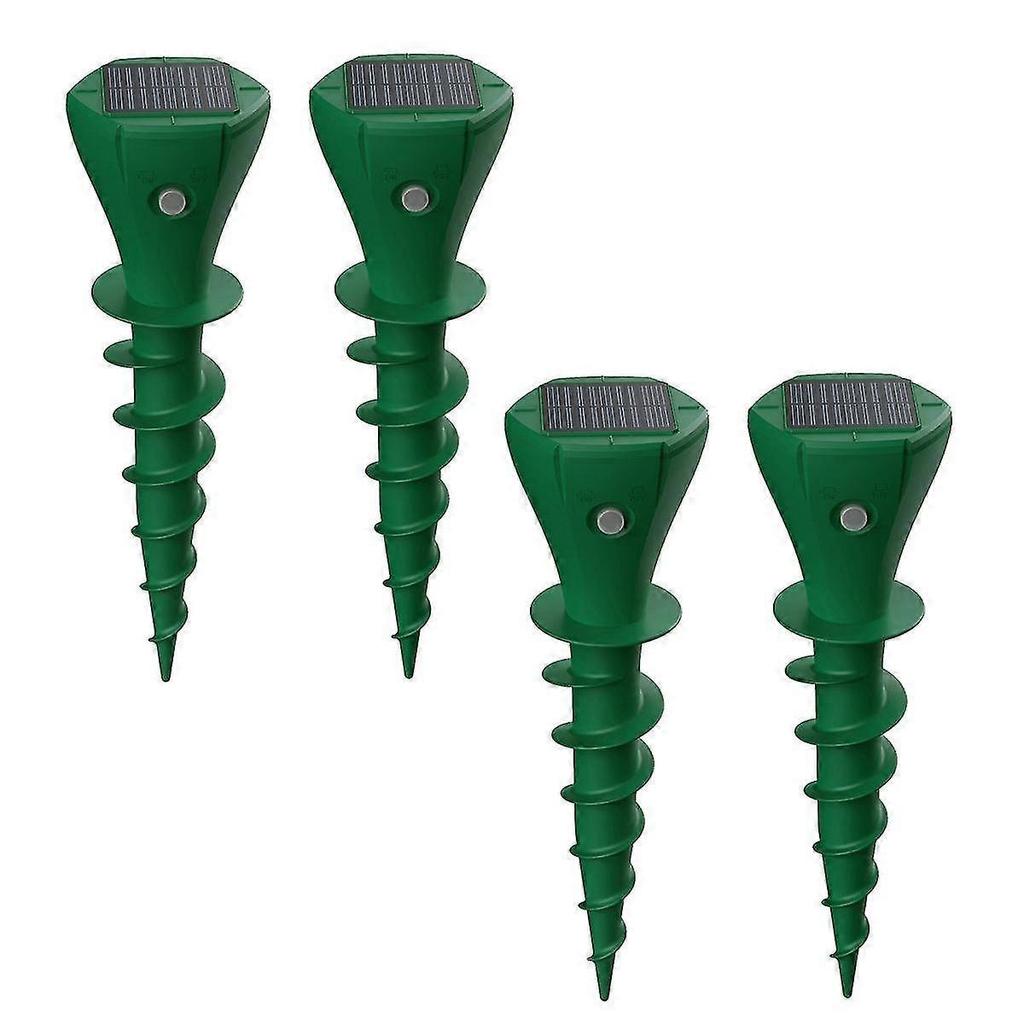 Mole Repellent for Lawns Screw Repeller Solar Powered Outdoor Groundhog Deterrent Vibration Stakes -
