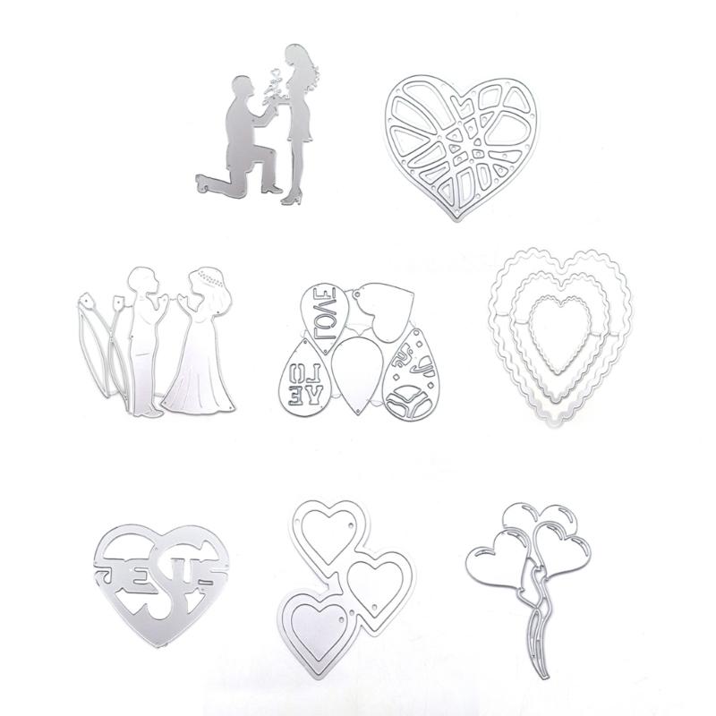 Heart Metal Die Cuts Wedding Cutting Dies Cut Stencils for DIY Embossing Paper Valentines Day Scrapbooking Decorations