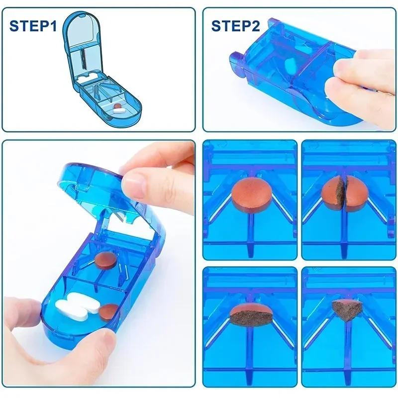 New 1pc Medicine Tablet Cutter Breaking Pill Divider Quality Splitter Case Box Cutter Storage Care Storage High Drugs Tabl