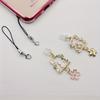 Mobile Phone Dust Plug, Metal Fashion Flowers & Cat Pendant Dust Plug - Decorate Your Phone! Send Rope