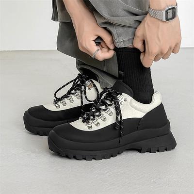 Retro Fashion Summer New Outdoor Leisure Low-top Hiking Shoes Platform Heightening Men's Shoes