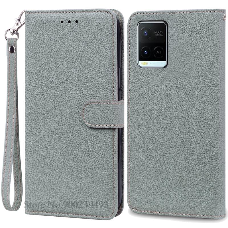 Pro pouzdro Vivo Y21S Měkké silikonové peněženkové kožené vyklápěcí pouzdro Pro pouzdro na telefon Vivo Y21 Zadní kryt Pro VivoY21S Vivo Y 21 Coque Fundas