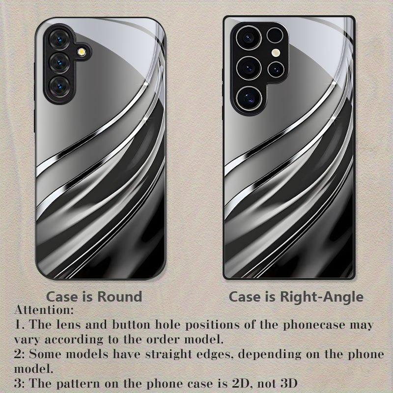Streamlined texture printed pattern glass phone case suitable for Samsung Galaxy S26 S25 S24 S22 S21 S20 FE/Ultra/Plus hard case