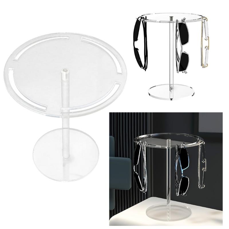 Round Eyewear Stand Glasses Storage Rack Transparent Rotatable Sunglasses Display Stand Eyeglasses Organizer for Desk