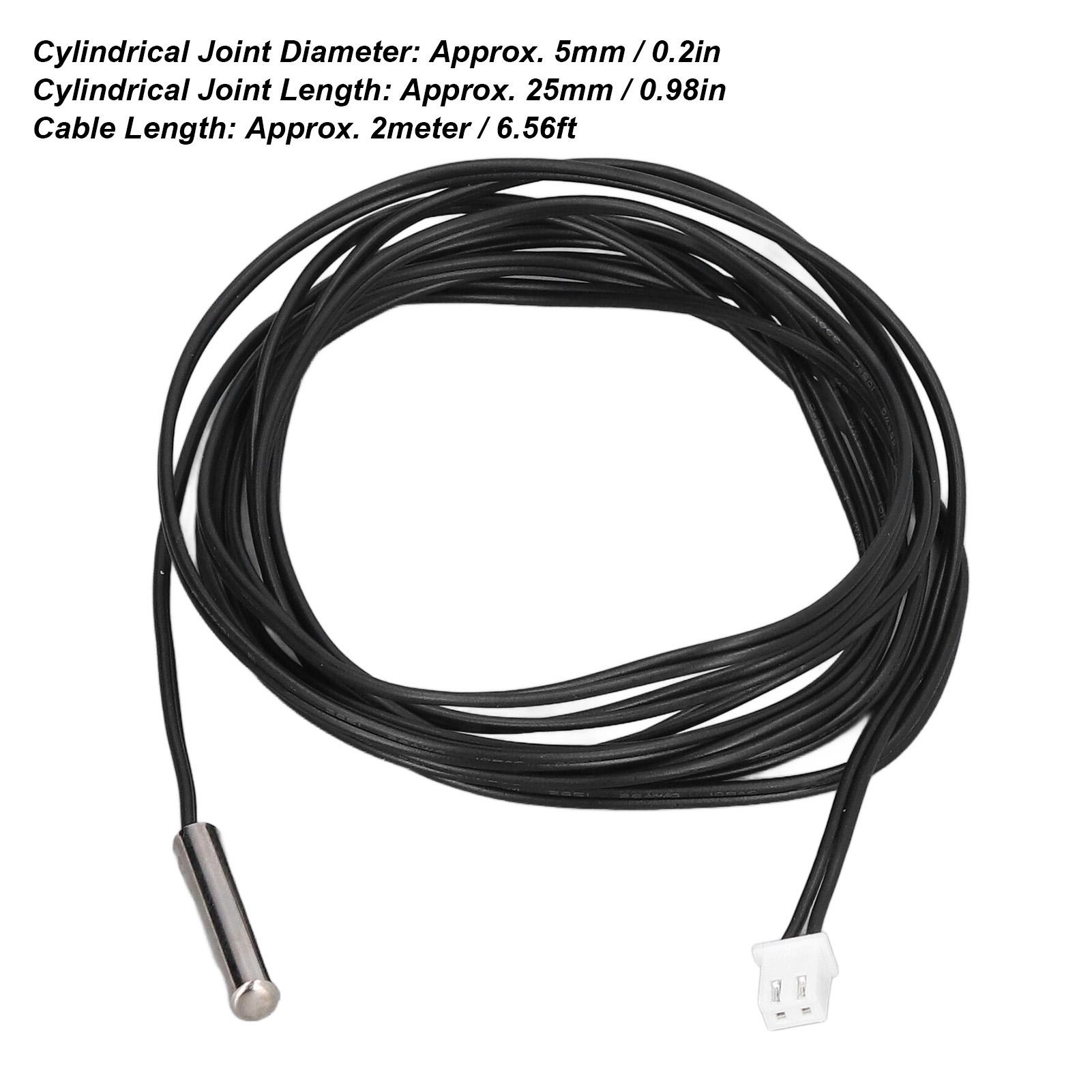 10 Pièces Capteur Thermistance Sonde de Température Tête Cylindrique 5x25mm Longueur de Câble 2 Mètres