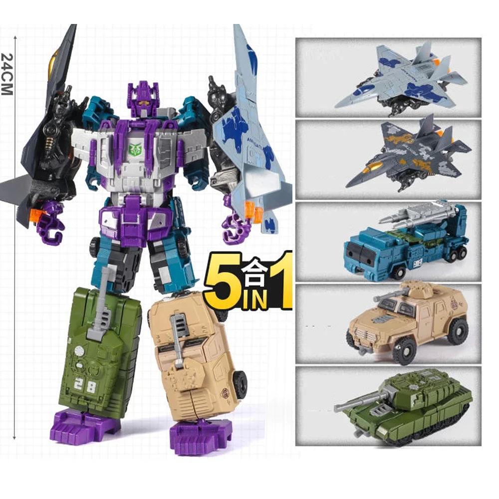 Alloy Deformation Robot Truck Fighter Army Assembling Educational Toys Action Figures Robot Toy for Kids Gifts Die Cast Model