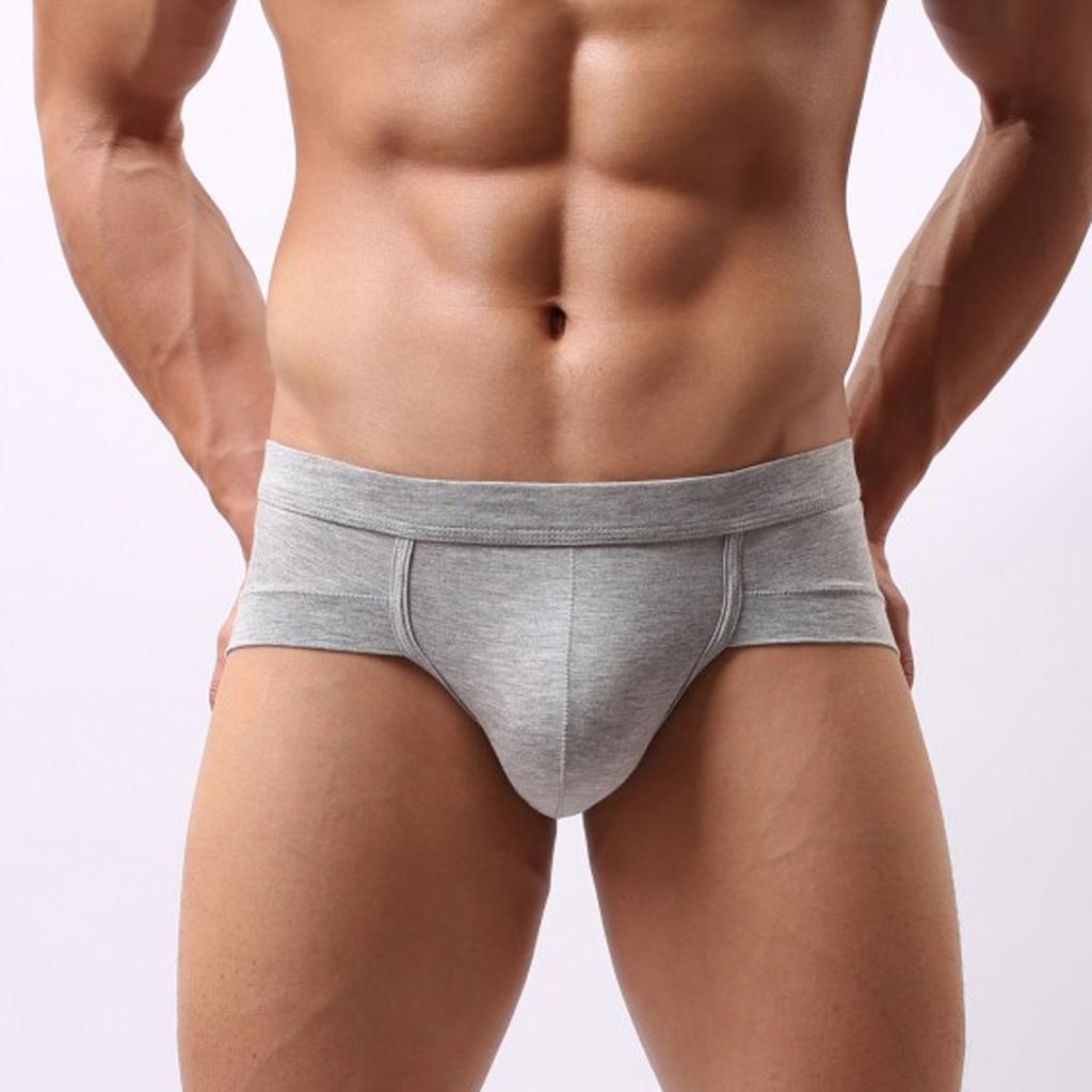 Mens Double Thong Cotton Boxers  Briefs Shorts Soft Bodybuilding Pouch Underpants