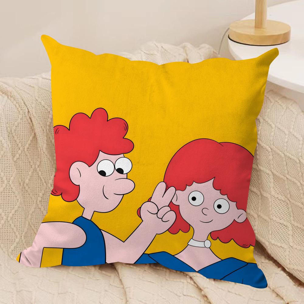 Süßer Cartoon-Paar-Kissenbezug Weicher Plüschstoff Doppelseitig Bedruckter Sofakissenbezug für Alle Jahreszeiten Heimdeko Geschenk