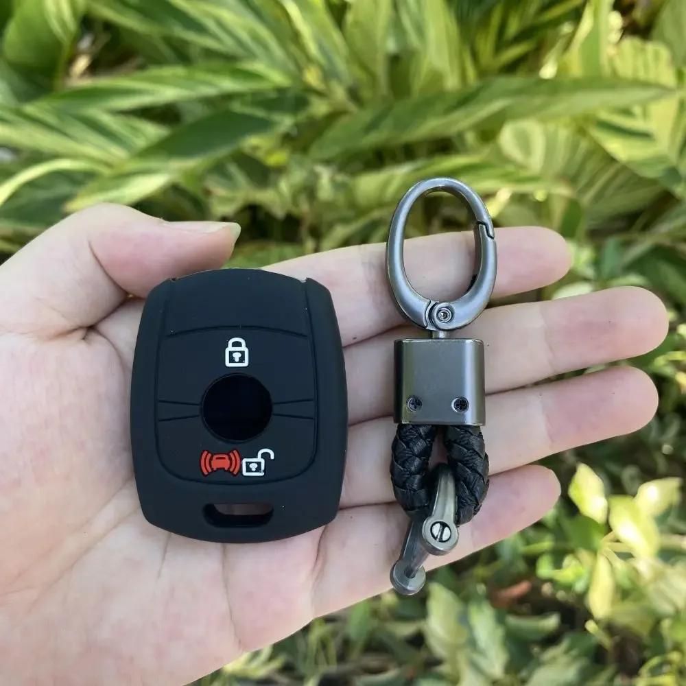 2 Buttons Silicone Car Key Case Fob Accessories for SsangYong Actyon Kyron Rexton Korando Key Chain Skin Protective Cover Set