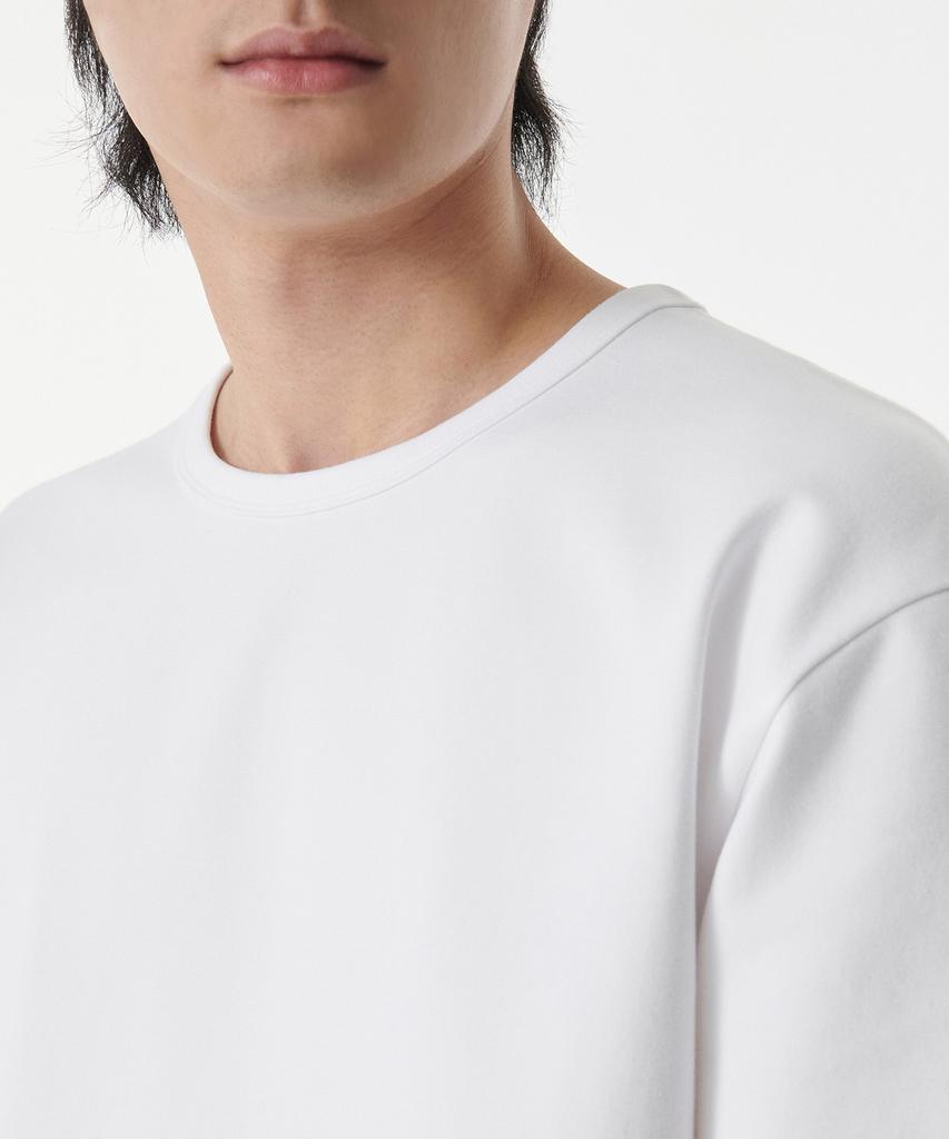 Musinsa Standard Heavy Ponte Relaxed Crew Neck Long Sleeve T-Shirt [White]