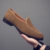 2025 new matte leather shoes men's British style one-pedal lazy loafers genuine leather suede fur Doudou shoes