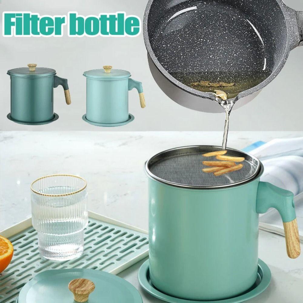 Anti-Leakage Oil Filter Pot Large Capacity Grease Separator  Frying Essential