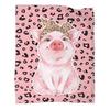 Cartoon Pig Print Flannel Blanket Sofa Nap Blanket Sheet Bedspread Blanket