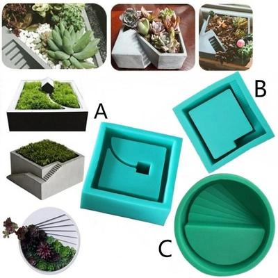 Silica Gel Silicone Mold Cement Succulent Flower Pots Inside The Semi Circular Combination Square Molds 3D Concrete Vase Mould