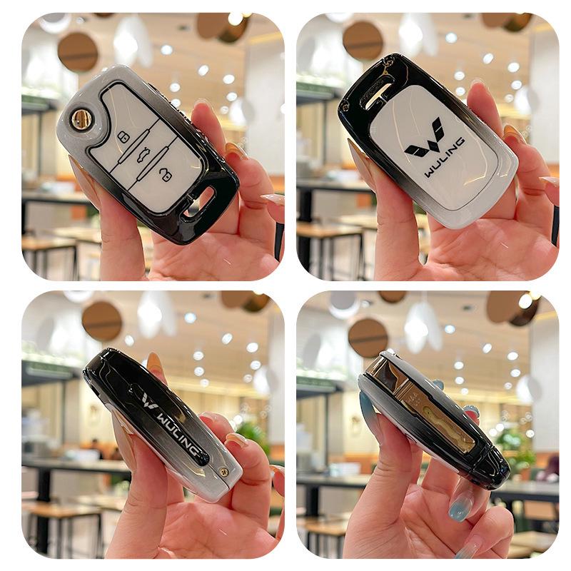 Compatible Metal Key Cover for Wuling Hongguang Mini EV, Macaron, MiniEV Baojun, Gameboy Model 22