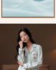 Ice Silk Cool Women’s Long Sleeve Pajama Set with Cute Stripes for Spring and Autumn