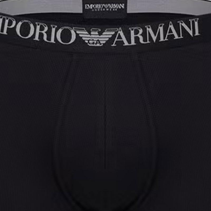 Emporio Armani Letter Print Slim Fit Boxer Briefs 2-Pack Men underwear Black 112023-4R502-07320
