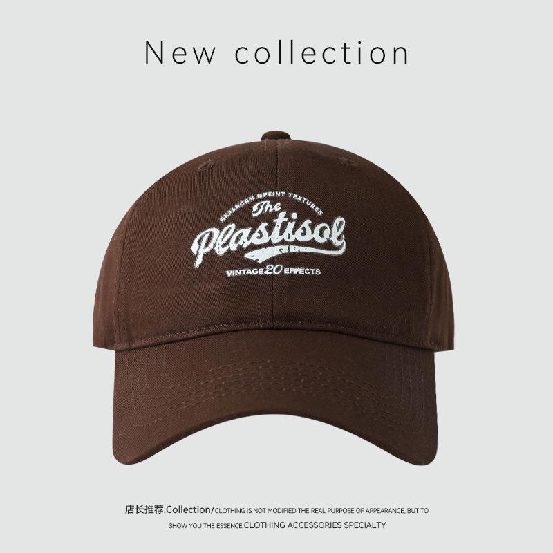 Grinding baseball cap men's simple hat women's season big head circumference showing face small wide brim cap