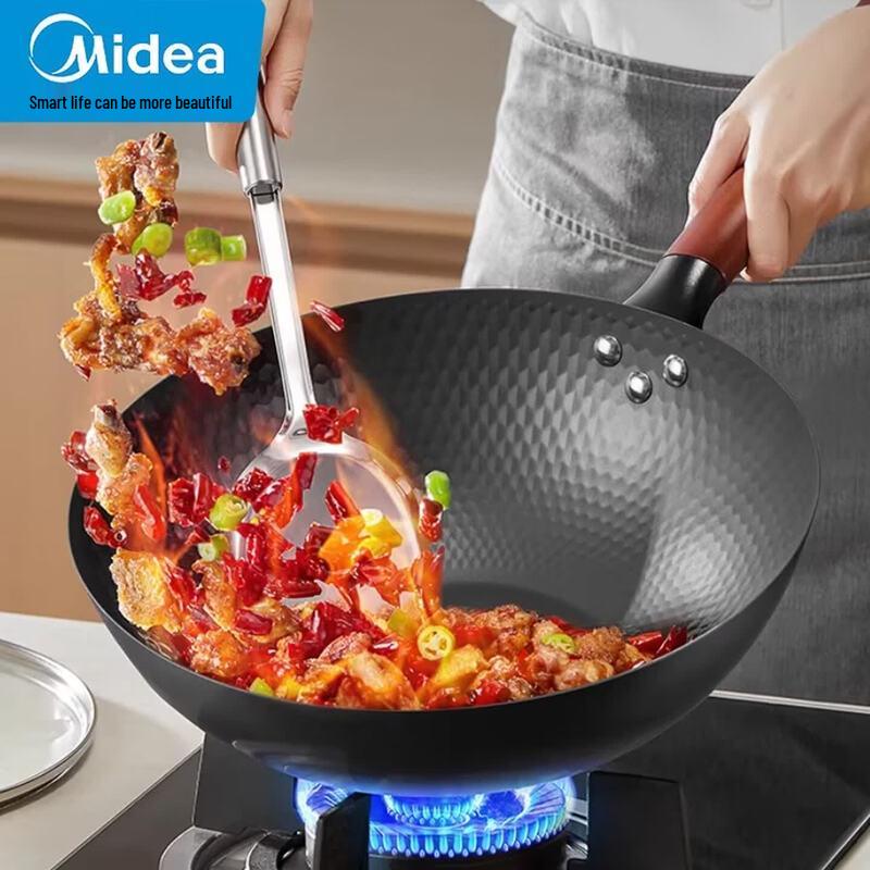 Midea 32cm Diamond Cast Iron Wok