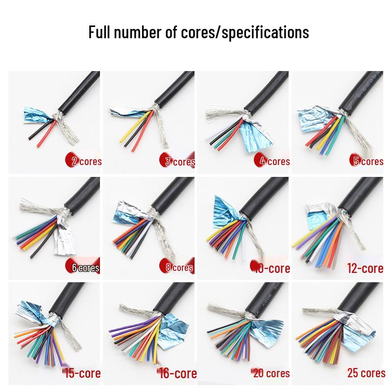 American Standard 2464 Multi-Core Shielded Signal Cable: 2/3/4/6/8/25 Core, Anti-Interference, 28/26/24 Gauge, 18 AWG