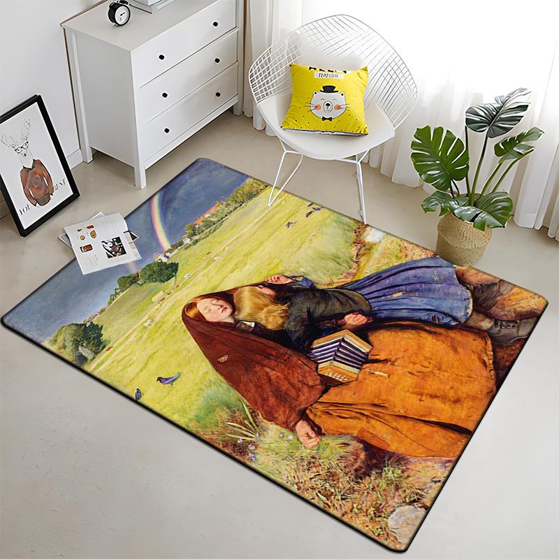 Famous Paintings Art Printed Carpet for Living Room Large Area Rug Soft Carpet Home Decoration Mats Boho Rugs Dropshipping