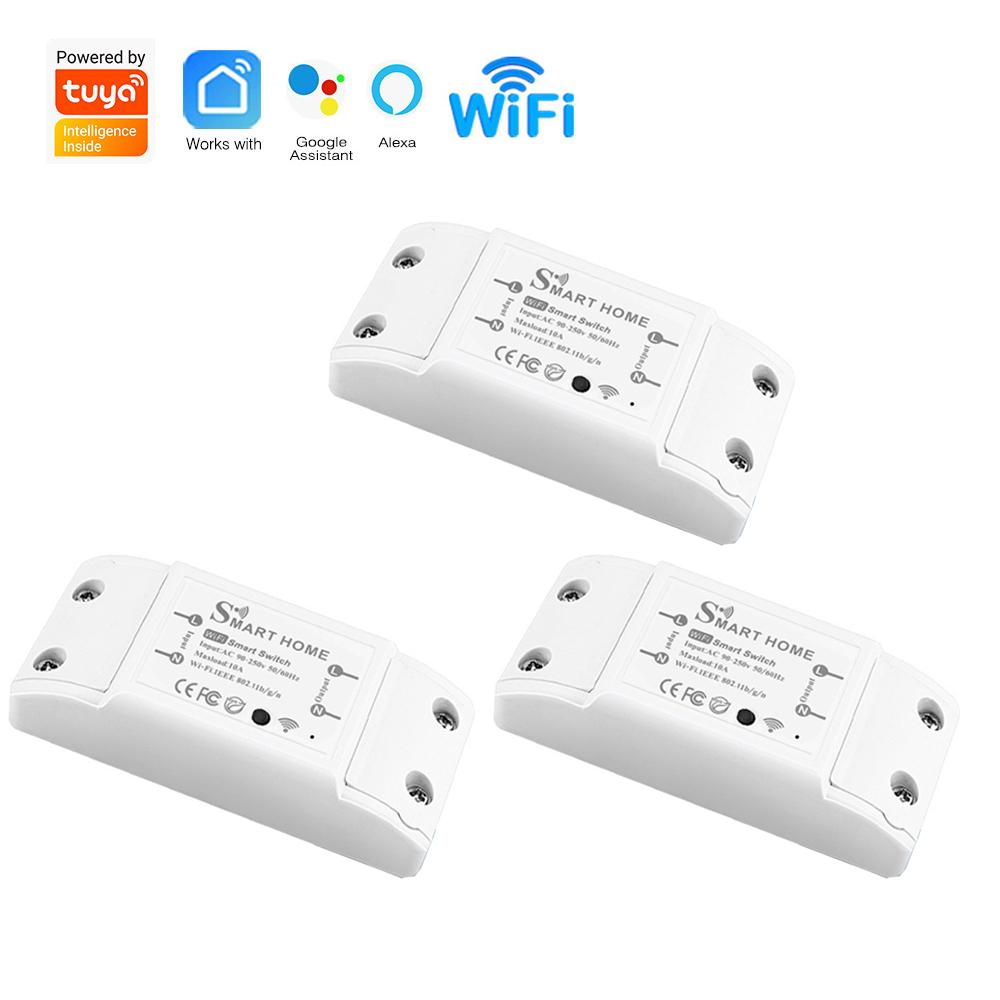 Wifi Smart Switch Wireless Remote Switch Breaker Domotic LED Light Controller Module Smart Life Tuya APP Works with Alexa Google