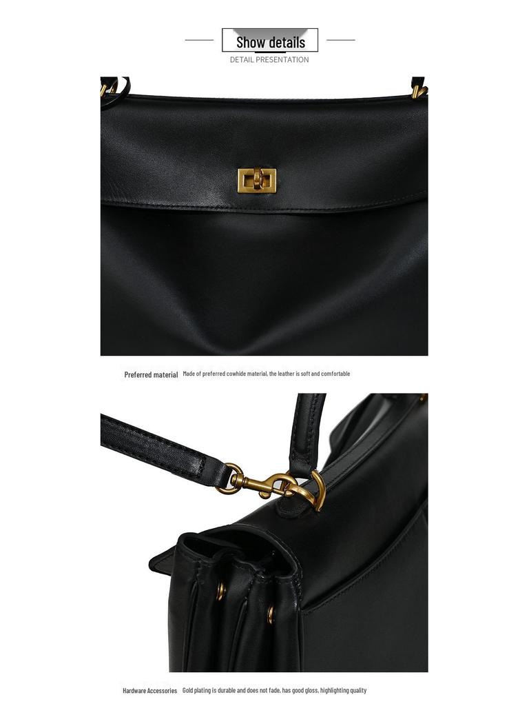 Genuine Leather Women's Large Capacity Rodeo Tote: Cross-border Hot-Selling Cowhide Shoulder Bag for Commute