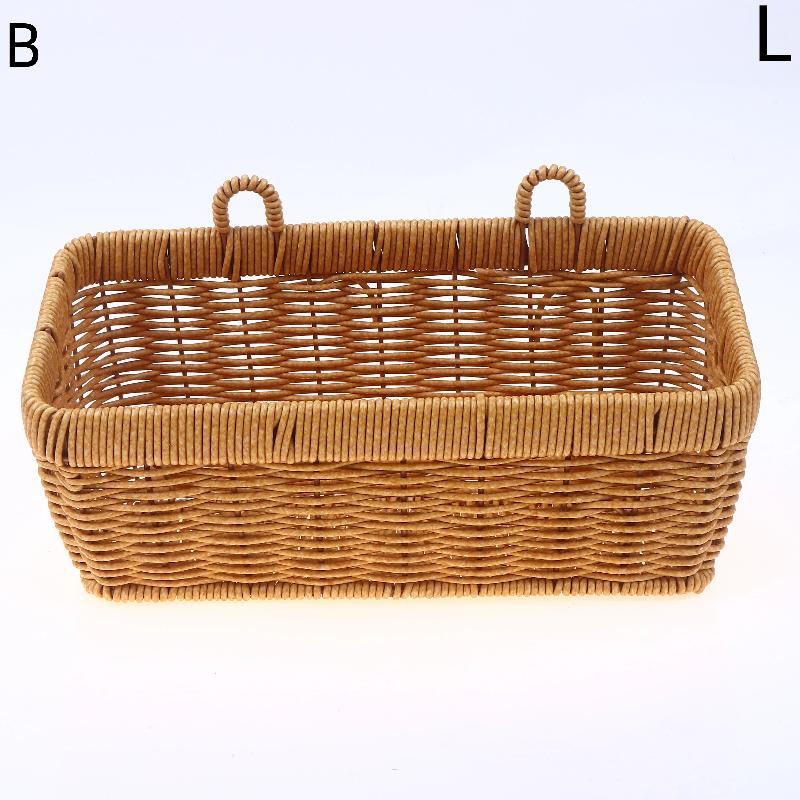 Imitation Rattan Woven Ginger And Garlic Egg Wall Hanging Storage Basket Bathroom Wall Hanging Basket