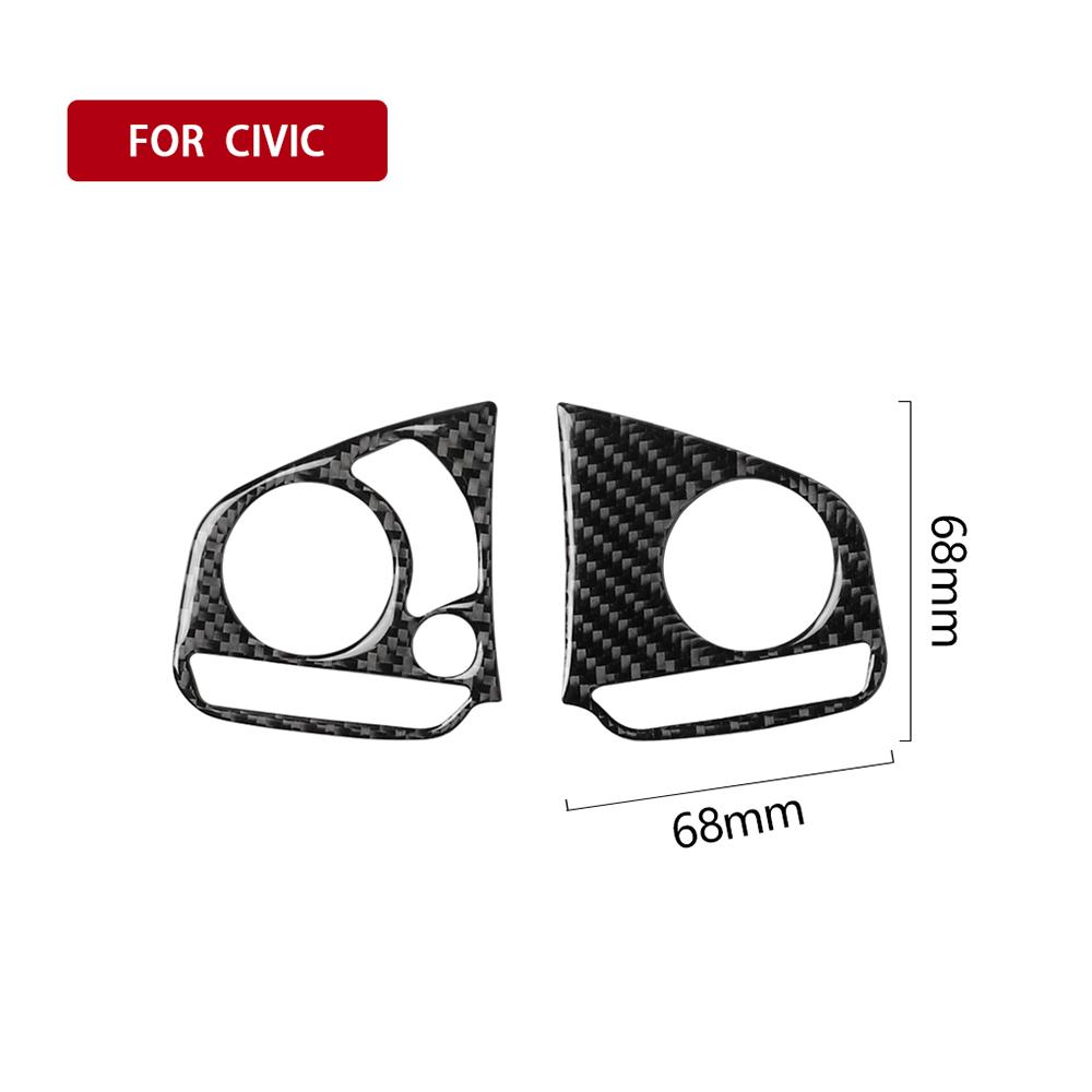 Carbon Fiber Steering Wheel Panel Cover Trim Car Interior Accessories For Honda Civic 10th Gen 2016 2017 2018 2019 2020