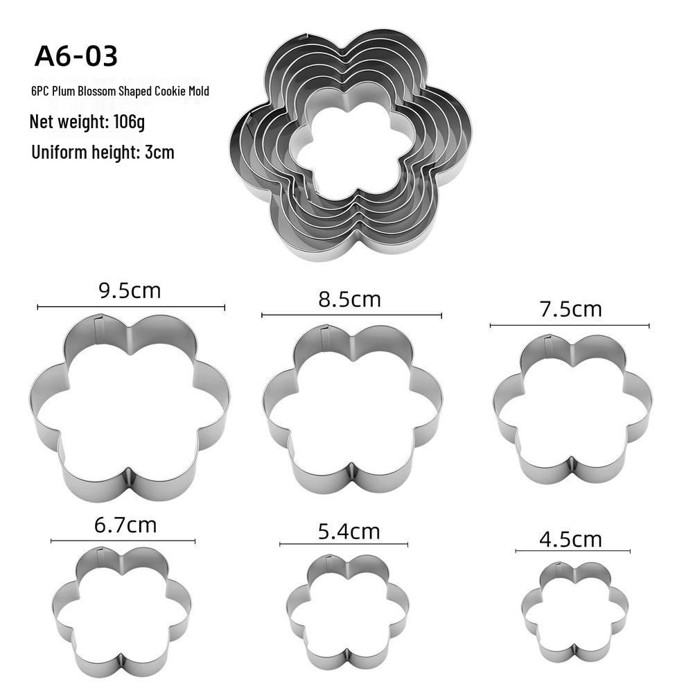 Stainless Steel Cookie & Fruit Cutter Set - Pentagram, Four-Pointed Star, Heart, Square, Rectangle Shapes
