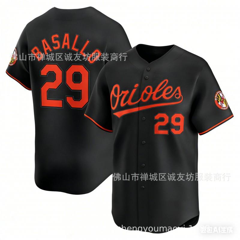 Baltimore Orioles 29 Basallo Embroidered Baseball Jersey Unisex Cotton Blend Sport Shirt Wear