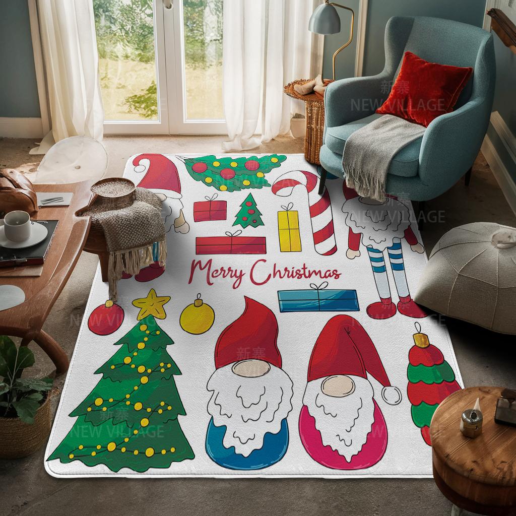 House Entrance Carpet Home Door Mat Living Room Bath Foot Bathroom Non-slip Water Absorption Rugs Bath Merry Christmas Winter