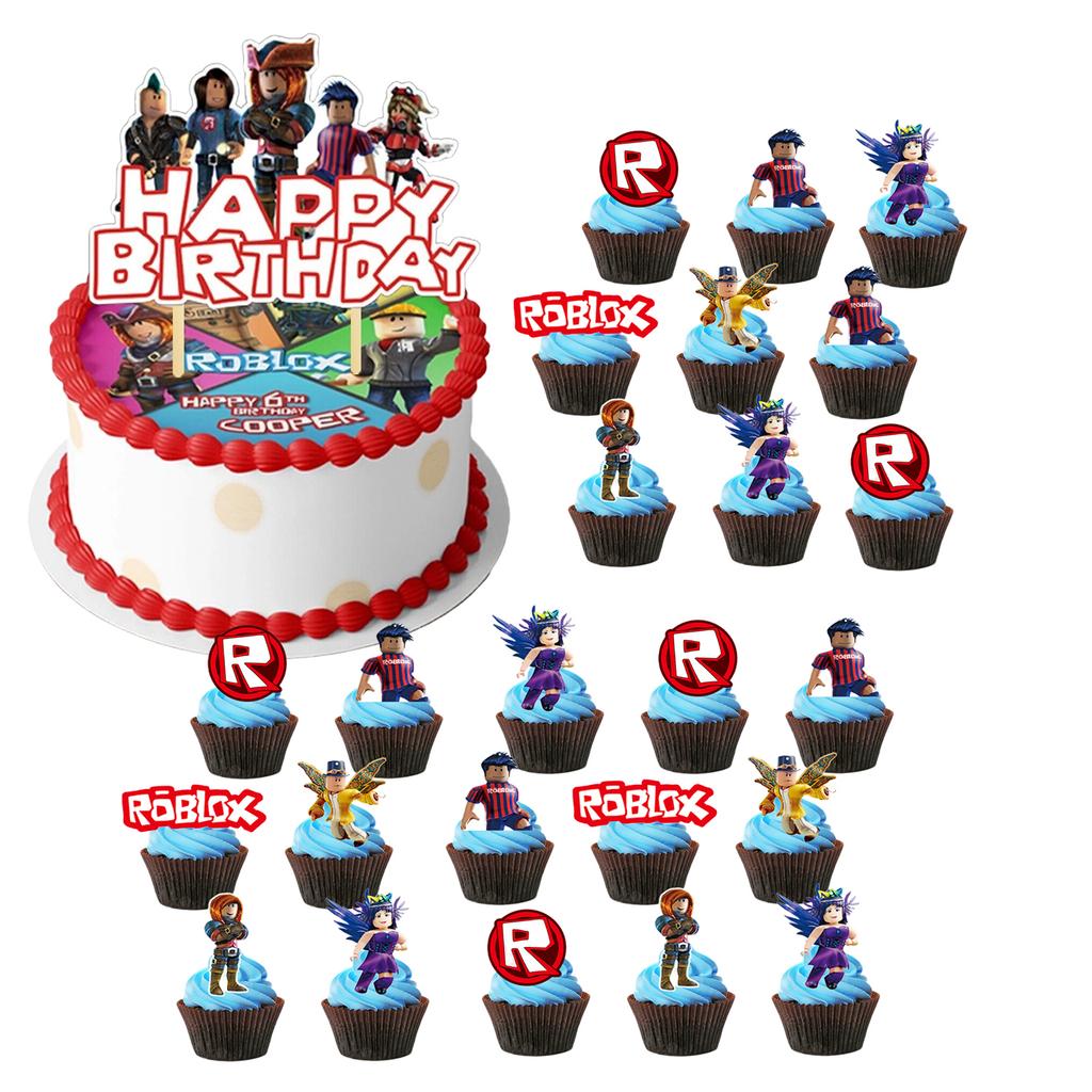 Roblox Birthday Party Sets Baby Shower Kids Decorations Supplies Gifts Cake Topper Cupcake for Entertaining Play Safe Kid Friendly Fun