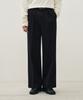 Drawfit Double-Pleated Elastic Wide Slacks [Black]