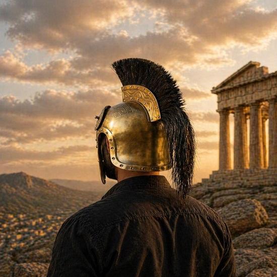 Steel Roman Centurion Helmet with Warrior Crest for Cosplay, LARP