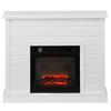 Electric Fireplace, 3D Flame Effect, 3 Settings, Timer, Remote Control, White