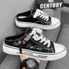 Summer Men's Canvas Shoes Half Slippers Fashion Casual Outdoor Sneakers Comfortable Breathable Men Vulcanized Shoes Zapatillas