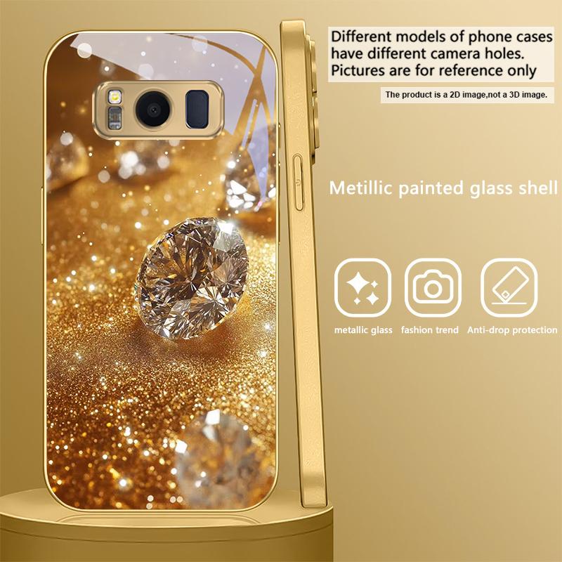 

Блестящие золотые бриллианты Для Samsung Galaxy S20 FE S21 S22 S23 Plus S24 Ultra S25Ultra S21+ S9+ S22Plus Золотой стеклянный чехол для телефона Galaxy S8