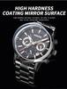 BINBOND Men's Waterproof Quartz Sports Watch with Steel Strap and Dual Eye Multifunction.